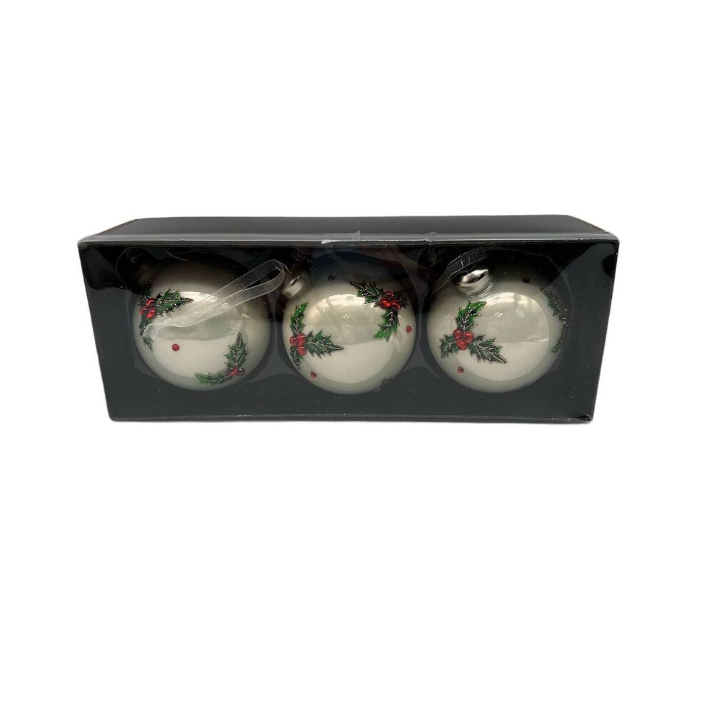 Hobby Lobby Glass Christmas Ornaments Set Of 3